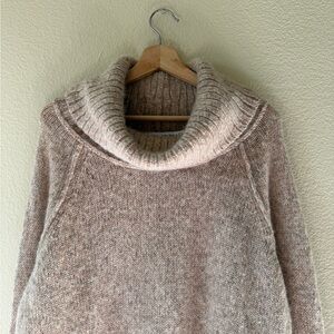 & Other Stories Chunky Knit Cowl Neck Sweater Beige Relaxed Fit